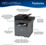Brother Monochrome Laser Multifunction All-in-One Printer, MFC-L5700DW, Flexible Network Connectivity, Mobile Printing & Scanning, Duplex Printing, Dash Replenishment Ready, Black - Image 2